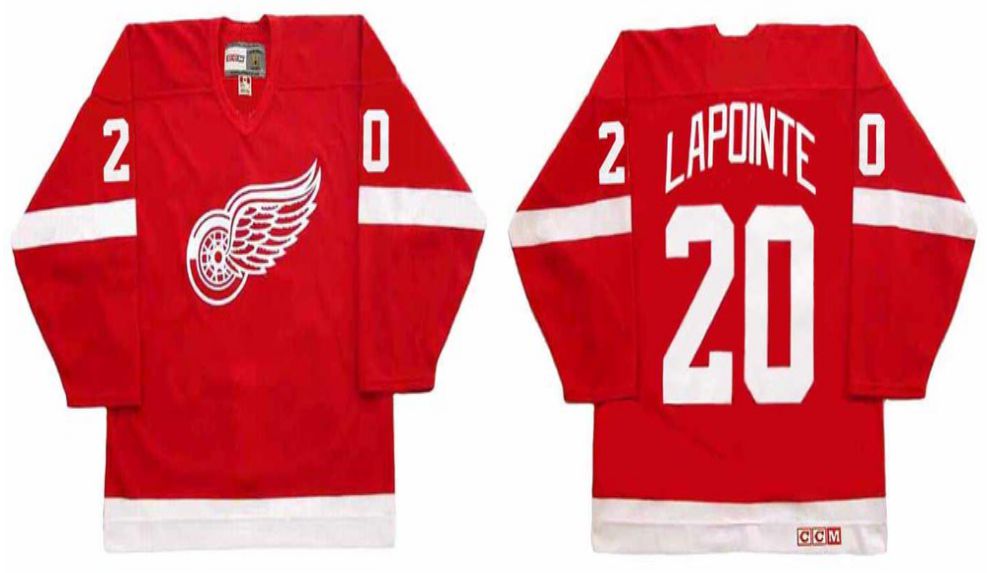 2019 Men Detroit Red Wings #20 Lapointe Red CCM NHL jerseys